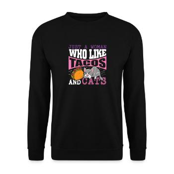 Taco Cat Domestic Cat Kitty Cat Owner - Unisex Sweatshirt - black - Front - Alina (178cm) & Michal (187cm)