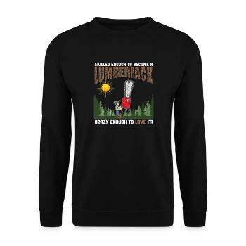 Skilled Crazy Lumberjack - Unisex Sweatshirt - black - Front - Alina (178cm) & Michal (187cm)