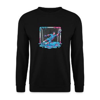 Tropfender Flüssigkeits-Torwart - Unisex Pullover - Schwarz - Vorne - Alina (178cm) & Michal (187cm)