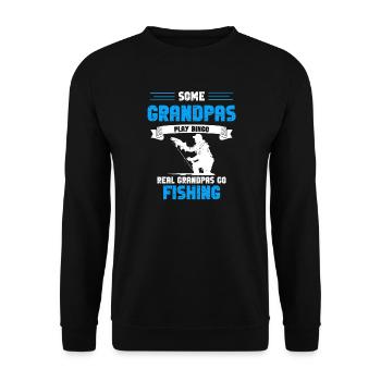 Vrais Grandpas Fish - Sweat-shirt Unisexe - noir - Devant - Alina (178cm) & Michal (187cm)
