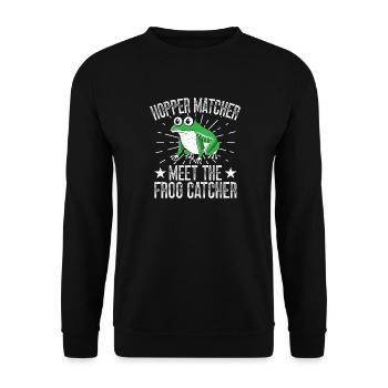 Frog Catcher Hopper Matcher Frog - Unisex Pullover - Schwarz - Vorne - Alina (178cm) & Michal (187cm)