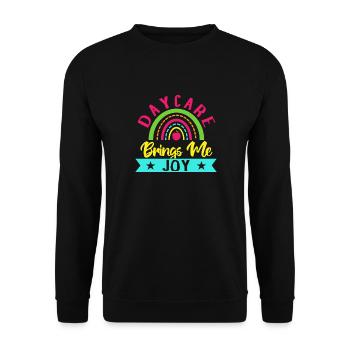 Maître de maternelle m’apporte de la joie Maître de maternelle - Sweat-shirt Unisexe - noir - Devant - Alina (178cm) & Michal (187cm)