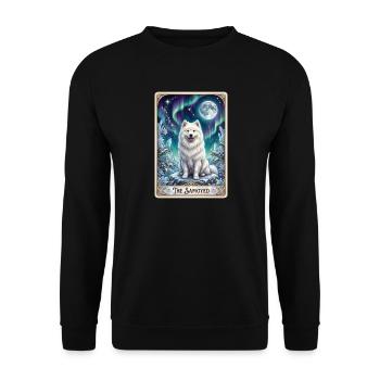 Samoyeds under the Northern Lights - Unisex Sweatshirt - black - Front - Alina (178cm) & Michal (187cm)