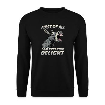 Design d’ami et propriétaire d’âne Gris âne - Sweat-shirt Unisexe - noir - Devant - Alina (178cm) & Michal (187cm)