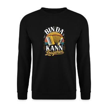  Bin Da Kann Losgehen Akkordeon Musik Volksmusik - Unisex Pullover - Schwarz - Vorne - Alina (178cm) & Michal (187cm)
