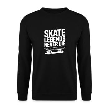 Skate-Legenden sterben niemals - Unisex Pullover - Schwarz - Vorne - Alina (178cm) & Michal (187cm)