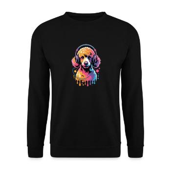 Caniche avec un casque - Sweat-shirt Unisexe - noir - Devant - Alina (178cm) & Michal (187cm)