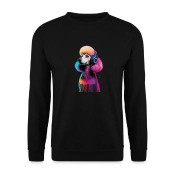 Caniche avec un casque - Sweat-shirt Unisexe - noir - Devant - Alina (178cm) & Michal (187cm)