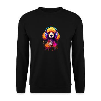 Caniche avec un casque - Sweat-shirt Unisexe - noir - Devant - Alina (178cm) & Michal (187cm)