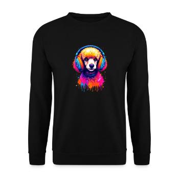 Caniche avec un casque - Sweat-shirt Unisexe - noir - Devant - Alina (178cm) & Michal (187cm)
