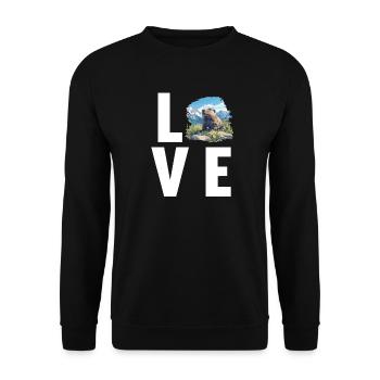 Murmeltiere Murmeltier - Unisex Pullover - Schwarz - Vorne - Alina (178cm) & Michal (187cm)