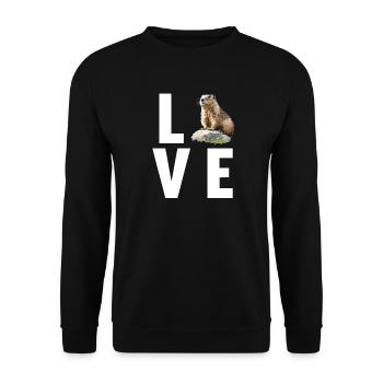 Murmeltiere Murmeltier - Unisex Pullover - Schwarz - Vorne - Alina (178cm) & Michal (187cm)