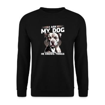 Pitbull Terrier Race de chien pittie - Sweat-shirt Unisexe - noir - Devant - Alina (178cm) & Michal (187cm)