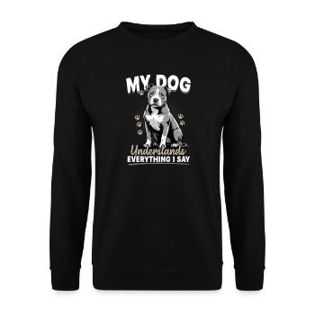 Pitbull Terrier Pittie Dog Breed - Unisex Pullover - Schwarz - Vorne - Alina (178cm) & Michal (187cm)