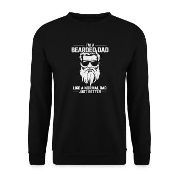 Papa barbu - Meilleur que papa normal - Sweat-shirt Unisexe - noir - Devant - Alina (178cm) & Michal (187cm)