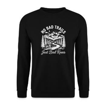 No Bad Trails Just Bad Knees - Unisex Sweatshirt - black - Front - Alina (178cm) & Michal (187cm)