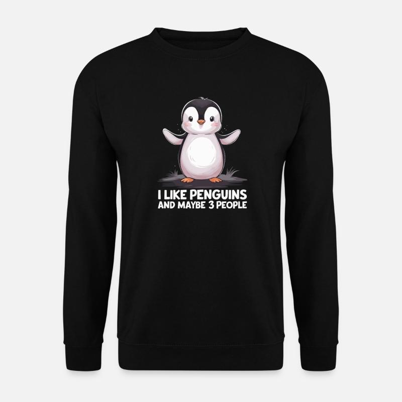 Lustiger Pinguin Spruchdruck - Unisex Pullover - Schwarz