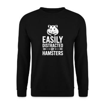 Hamster Sprüche Hamster Lustiges Hamster Geschenk  - Unisex Pullover - Schwarz - Vorne - Alina (178cm) & Michal (187cm)