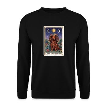 Dachshund Tarot Flowers Moonlight - Unisex Sweatshirt - black - Front - Alina (178cm) & Michal (187cm)