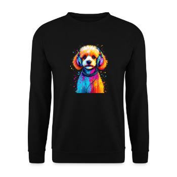Chiot caniche avec un casque - Sweat-shirt Unisexe - noir - Devant - Alina (178cm) & Michal (187cm)