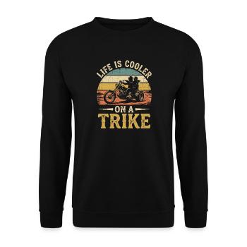 La vie est plus fraîche sur une moto trike vintage - Sweat-shirt Unisexe - noir - Devant - Alina (178cm) & Michal (187cm)