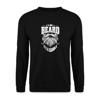 Es ist kein Bart, es ist ein Sattel - Unisex Pullover - Schwarz - Vorne - Alina (178cm) & Michal (187cm)
