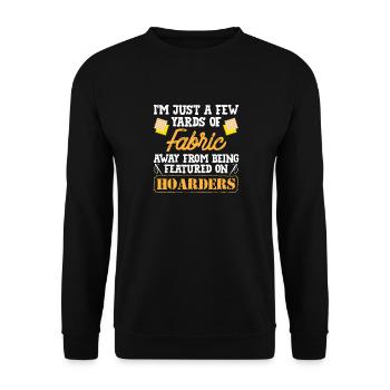 Stoffhorter: Nur wenige Meter entfernt - Unisex Pullover - Schwarz - Vorne - Alina (178cm) & Michal (187cm)