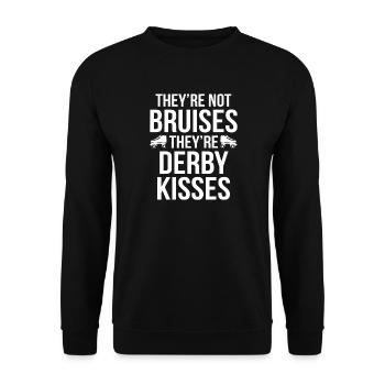 Derby Kisses Not Bruises - Unisex Sweatshirt - black - Front - Alina (178cm) & Michal (187cm)