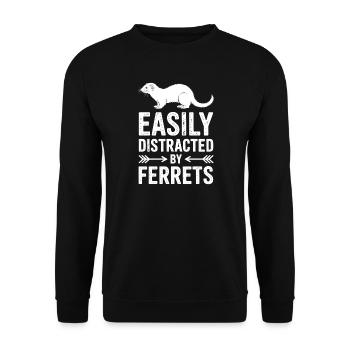 Ferret Sayings Funny Ferret Gift - Unisex Sweatshirt - black - Front - Alina (178cm) & Michal (187cm)