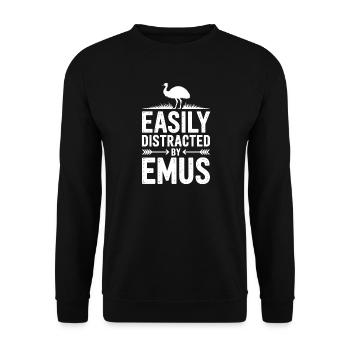 Emu Sayings Emu Funny Emu Gift - Unisex Sweatshirt - black - Front - Alina (178cm) & Michal (187cm)
