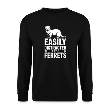 Ferret Sayings Funny Ferret Gift - Unisex Sweatshirt - black - Front - Alina (178cm) & Michal (187cm)