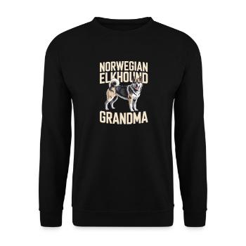 Norwegian Elkhound Granny Norwegian Elkhound - Unisex Sweatshirt - black - Front - Alina (178cm) & Michal (187cm)