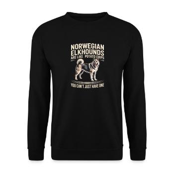 Don norvégien Elkhound norvégien - Sweat-shirt Unisexe - noir - Devant - Alina (178cm) & Michal (187cm)