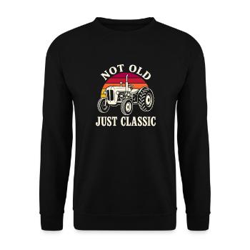 Pas vieux Juste un tracteur classique - Sweat-shirt Unisexe - noir - Devant - Alina (178cm) & Michal (187cm)