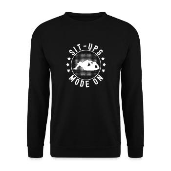 Mode abdos de gym junkies sur Calisthenics Fitness - Sweat-shirt Unisexe - noir - Devant - Alina (178cm) & Michal (187cm)
