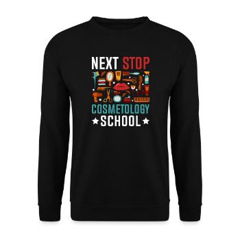 Prochaine étape : École de Cosmétologie - Sweat-shirt Unisexe - noir - Devant - Alina (178cm) & Michal (187cm)