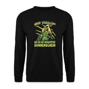 Wellensittich Budgie Grassittich Vogelhalter Humor - Unisex Pullover - Schwarz - Vorne - Alina (178cm) & Michal (187cm)