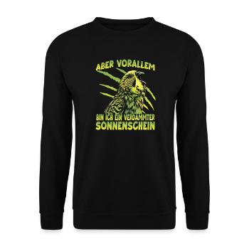 Budgie Wellensittich Australischer Sittich Budgie  - Unisex Pullover - Schwarz - Vorne - Alina (178cm) & Michal (187cm)