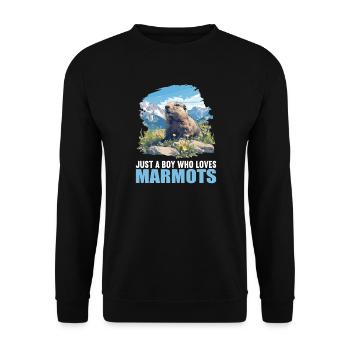 Murmeltiere Murmeltier - Unisex Pullover - Schwarz - Vorne - Alina (178cm) & Michal (187cm)