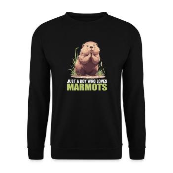 Murmeltiere Murmeltier - Unisex Pullover - Schwarz - Vorne - Alina (178cm) & Michal (187cm)