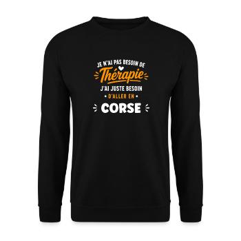 Corse Pas de Thérapie - Sweat-shirt Unisexe - noir - Devant - Alina (178cm) & Michal (187cm)