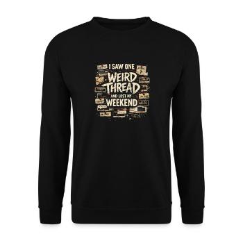 Ein seltsamer Thread | True Crime Forum - Unisex Pullover - Schwarz - Vorne - Alina (178cm) & Michal (187cm)