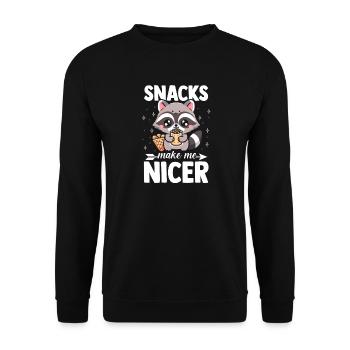 Les snacks de panda poubelle me rendent un raton laveur plus gentil - Sweat-shirt Unisexe - noir - Devant - Alina (178cm) & Michal (187cm)