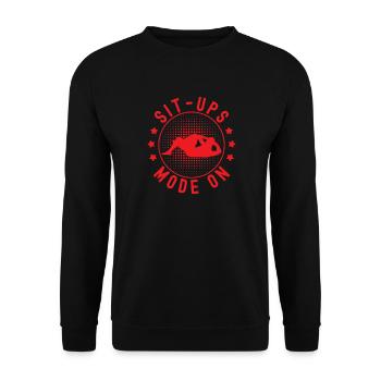 Fitness Fanatics Sit-Ups Mode On Calisthenics Gym - Unisex Sweatshirt - black - Front - Alina (178cm) & Michal (187cm)