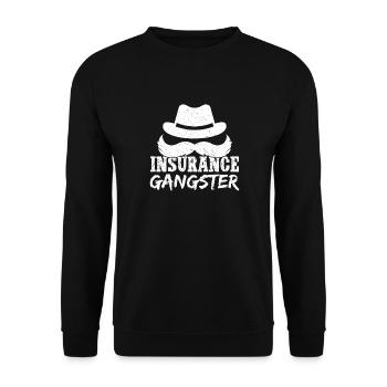 Insurance Agent Costume Insurance Gangster - Unisex Sweatshirt - black - Front - Alina (178cm) & Michal (187cm)