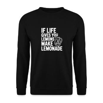 If Life Gives You Lemons Make Lemonade - Unisex Sweatshirt - black - Front - Alina (178cm) & Michal (187cm)
