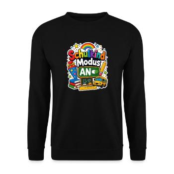 Schulkind 2026 Einschulung 2026 Schulanfang - Unisex Pullover - Schwarz - Vorne - Alina (178cm) & Michal (187cm)