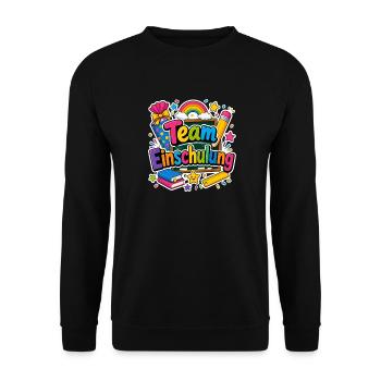 Schulkind 2026 Einschulung 2026 Schulanfang - Unisex Pullover - Schwarz - Vorne - Alina (178cm) & Michal (187cm)