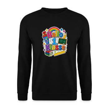 Schulkind 2026 Einschulung 2026 Schulanfang - Unisex Pullover - Schwarz - Vorne - Alina (178cm) & Michal (187cm)