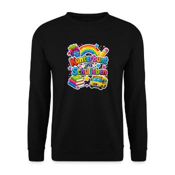 Schulkind 2026 Einschulung 2026 Schulanfang - Unisex Pullover - Schwarz - Vorne - Alina (178cm) & Michal (187cm)